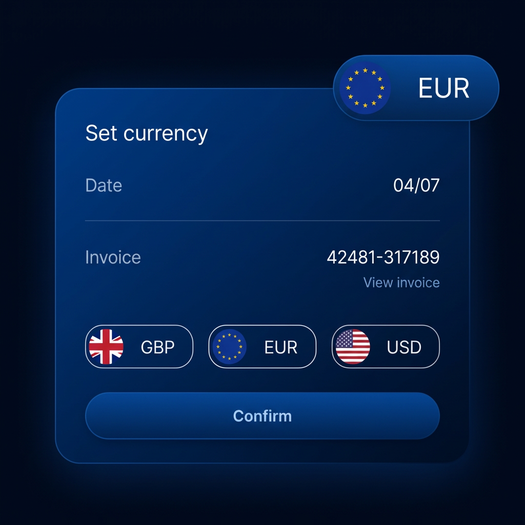 Multi-currency accounts interface