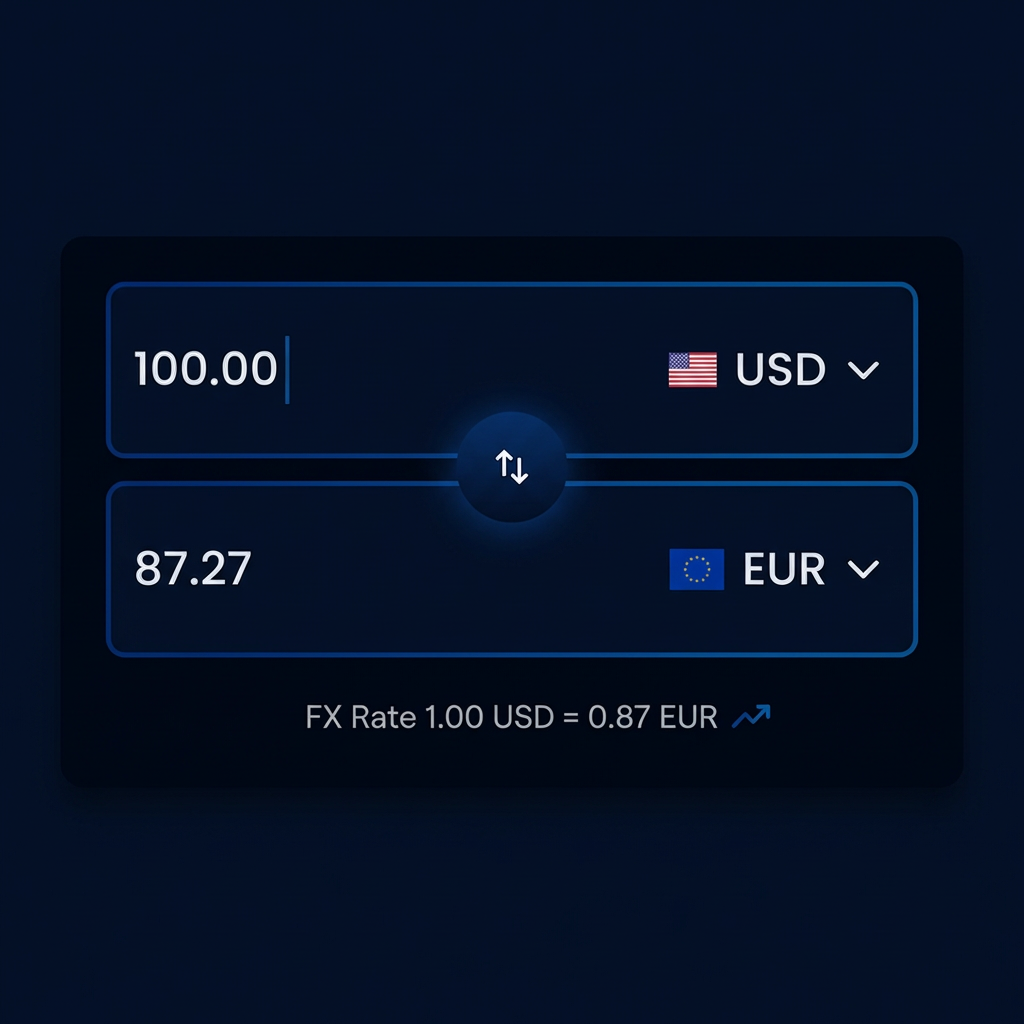 Foreign exchange rates calculator interface